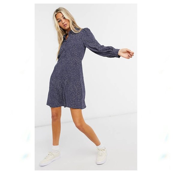 & Other Stories Dresses & Skirts - & Other Stories Paris Navy Mini Shirt Dress